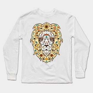 Lion's Head Sugar Sugar Skull Style Long Sleeve T-Shirt